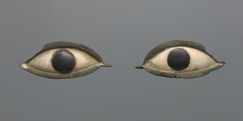 Pair of eyes from a sarcophagus mask. A pair of eyes probably originally placed in a sarcophagus