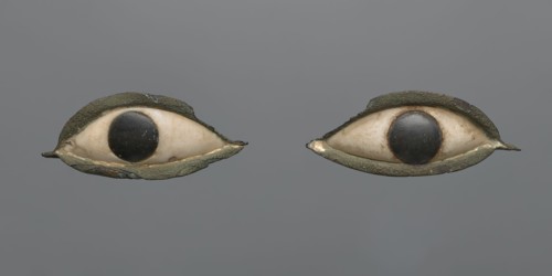 Pair of eyes from a sarcophagus mask. A pair of eyes probably originally placed in a sarcophagus