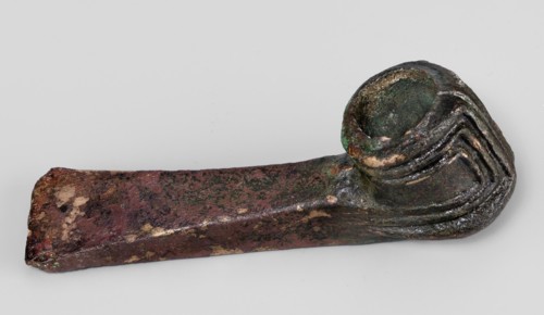 Pounder, unknown Near Eastern workshop; pounder with a low, ribbed, cylindrical socket and a blade