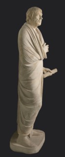 Depiction in the Pseudo-Seneca type, currently identified as a portrait of Aristophanes or Hesiod;