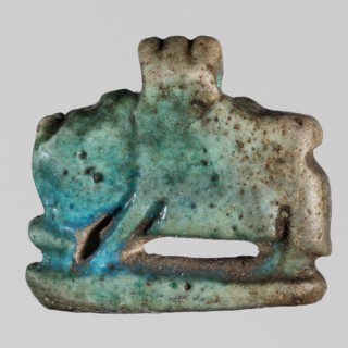 Amulet - hippopotamus; unknown creator; hippo protective amulet pendant; 664–332 BC, Late Period,