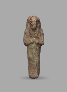 Ushabti, Mummy-shaped funerary figurine, ushabti. Arms crossed on the chest, hands arranged in a