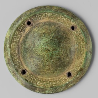 Shield boss, Bosporan workshop; round shield boss with a regularly convex central part, surrounded