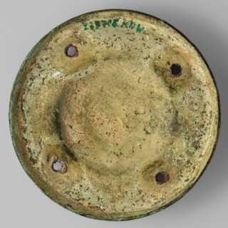 Shield boss, Bosporan workshop; round shield boss with a regularly convex central part, surrounded