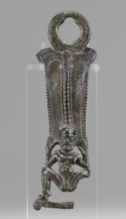 Situla handle with a depiction of Silenus; unknown creator; Silenus mythology; bronze vessel; 1st