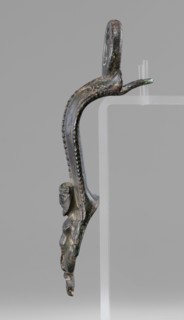 Situla handle with a depiction of Silenus; maker, Silenus mythology; bronze vessel; 1st half of the