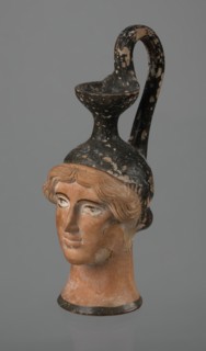 Oinochoe in the shape of a woman's head, Greece, ca. 450 BC, Attica. Oinochoe vessel in the shape