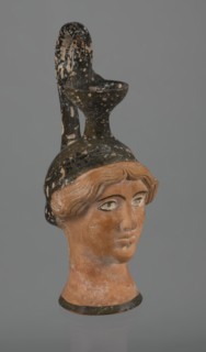 Oinochoe in the shape of a woman's head, Greece, Attica, ca. 450 BC. Oinochoe vessel fashioned from