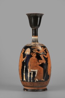 Ariballus lekythos with a depiction of a seated woman, unknown Apulian workshop, Classified