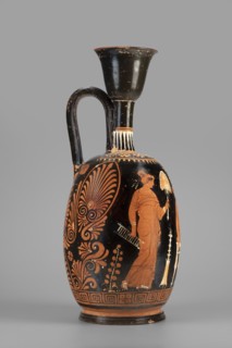 Ariballus lekythos with a depiction of a seated woman; unknown Apulian workshop; Classified