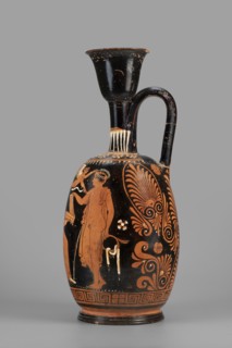 Ariballus lekythos with a depiction of a seated woman; unknown Apulian workshop; Classified