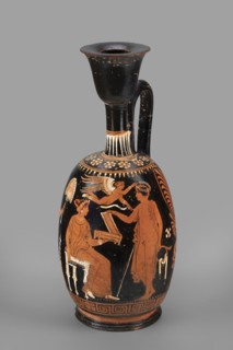 Ariballus lekythos with a depiction of a seated woman, unknown Apulian workshop, Classified