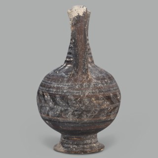 Oinochoe, unknown Cypriot workshop; Arsinoe Cyprus. Oinochoe on a cup-shaped foot with a spherical