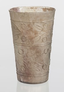 Glass decorated with a leaf and fruit motif, unknown creator; Goluchów Greater Poland Voivodeship;