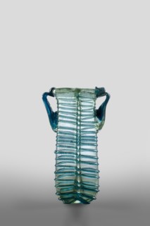 Dilekyt, unknown Syrian workshop; lekythos glass vessel, tube with spirally applied thread folded