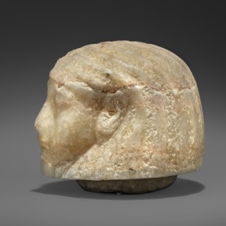 Canopic urn lid in the shape of a human head, Canopic urn lid, Sons of Horus mythology, tomb