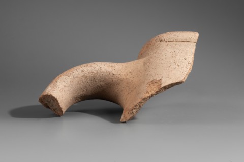 Fragment of the spout and stamped vise of a Sinopean amphora. The spout is a low, semicircular