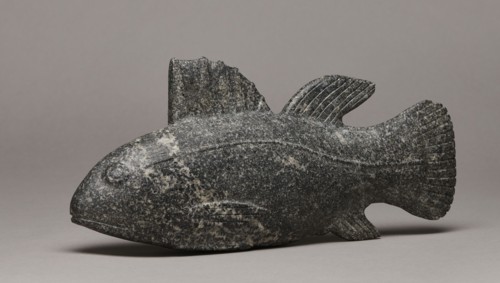 Late Period Egyptian fish figurine, 664–332 BC;, carved/formed figurine of a late fish, height 29