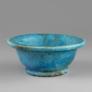 Bowl, Goluchów Greater Poland Voivodeship, faience vessel, bowl with a slightly rolled-up rim on a