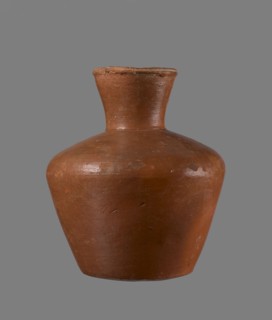 Jug, ceramics, Egyptian pottery, clay vessel, medium-sized jug with a biconical body. Vessel is