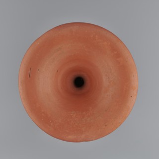 Bowl base. Base for a vessel with an almost equal diameter of both rims; both rims are irregular