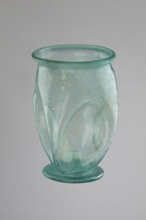 Glass cup, Egypt, 1st–2nd century AD. Type: Isings form 32. Transparent bluish-green glass. Cup