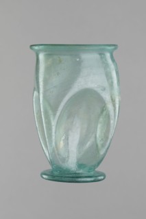 Glass cup, Egypt, 1st–2nd century AD. Isings form 32. Transparent bluish-green glass with slightly