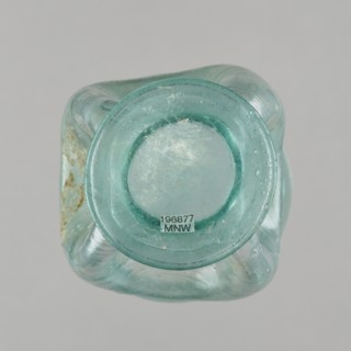 Glass cup; maker, Egypt; 1st–2nd century AD. Type: Isings form 32. Transparent bluish-green glass.