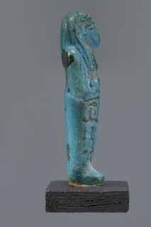 Ushabti Cha-em-uase, Cha-em-uase private name. A mummy-shaped figurine ushabti made of faience and