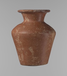 Vessel, Egyptian pottery, ceramic clay vessel; a conical vessel, widest at approximately 3/4 of its