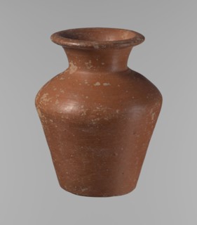 Vessel, Egyptian pottery, clay vessel: a conical vessel, widest at approximately 3/4 of its height.