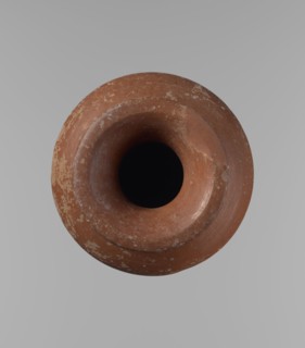 Vessel, Egyptian pottery, ceramic clay vessel. A conical vessel, widest at approximately 3/4 of its