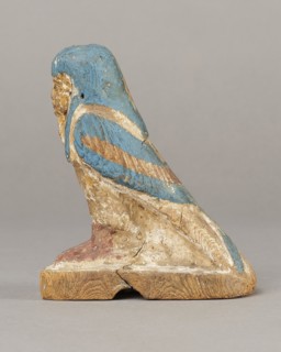 Figurine of the Soul of Ba, Ba mythology; birds, bird iconography; djed pillars iconography; wigs;