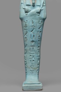 Udja-hera shabti, Udja-hera ca. 380–343 BC. Late Period, 30th Dynasty, Egypt. Mummy-shaped funerary