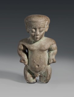Figurine/amulet of a Ptah-dwarf Pataikos, naked dwarf man with a large head and wide forehead,