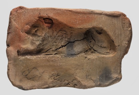 A mold for making an amulet lion, lions, casting mold, Ptolemaic Period 332–30 BC, found in Edfu;