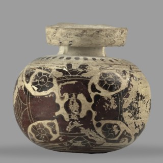 Orientalizing aryballos with depictions of lotus flowers;, repossession Silesia; lotus iconography;