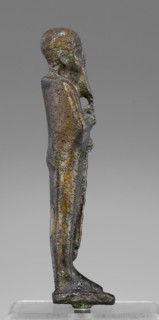 Figurine of the god Ptah; creator, restitution provenance; Ptah mythology; Egyptian deity; ankh
