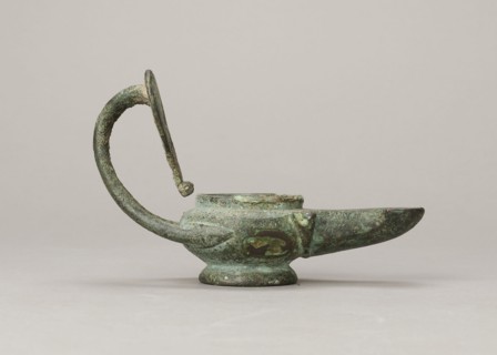 Oil lamp, maker, possibly by Antoni Madeyski 1862–1939 — 1st century, Pozzuoli, oil lamp, weight 0