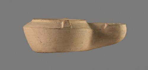 Lamp with comic mask, unknown Italian workshop. Roman oil lamp, Buchi type IX-b = Loeschcke type