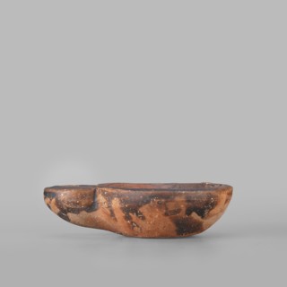 Lamp decorated with a depiction of a dog, unknown eastern workshop, single-burner oil lamp, 1st