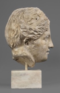 Head of Venus or a nymph, unknown Roman workshop; female portrait, Roman sculpture, hairstyle;