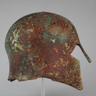 Corinthian-type helmet. This helmet, with thicker walls in the cheekpieces and a significantly