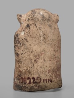 Figurine of a crouching satyr, Greek deities, Satyr myth., terracotta figurine impressed in the