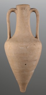 Stamped transport amphora with a Greek inscription Argeio, stamped maker's/official's rectangular