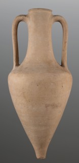 Stamped transport amphora with a Greek inscription Argeio — transport amphora with a pointed bottom