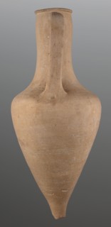 Stamped transport amphora with a Greek inscription Argeio — transport amphora with a pointed bottom