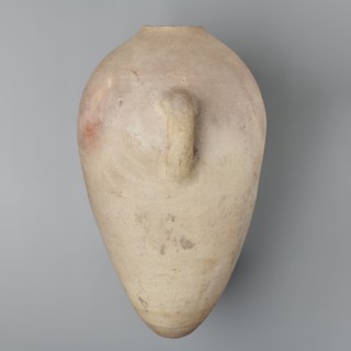 Large ovoid amphora with rounded foot, clay MD-type marl, Vienna System; body wheel-made, foot