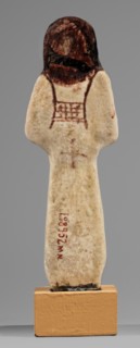 Ushabti of Mrs. As, hieroglyphs, As ca. 1295–1069 BC, usekh necklace, hoes, wigs, grave goods,
