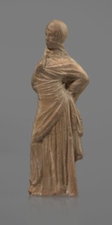 Terracotta figurine of a veiled woman, Dancers, molded female figurine, Tanagra figurine,